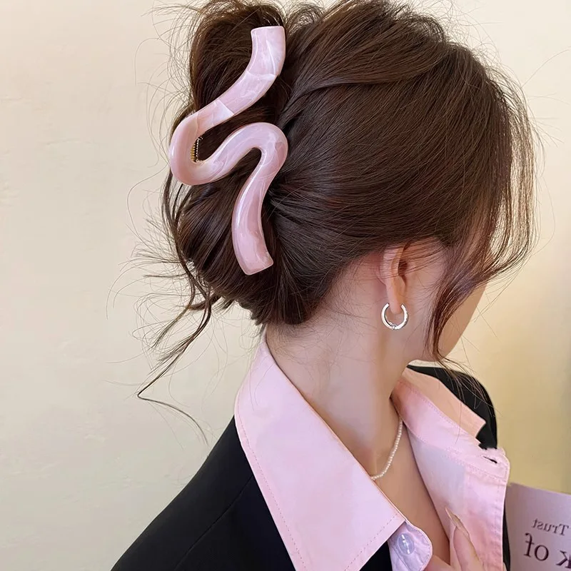 

Заколка-лента с эффектом чернильной росписи, модная заколка-«акула» для прически с зачесанными назад волосами, ретро-шик аксессуар для волос