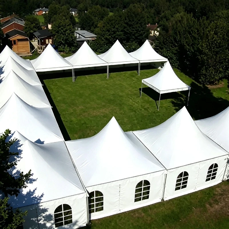 Custom Sizes Aluminum High Peak Pagoda Canopy Tent Waterproof Sun Shade Outdoor Party Shelter For Wedding Festival Activities