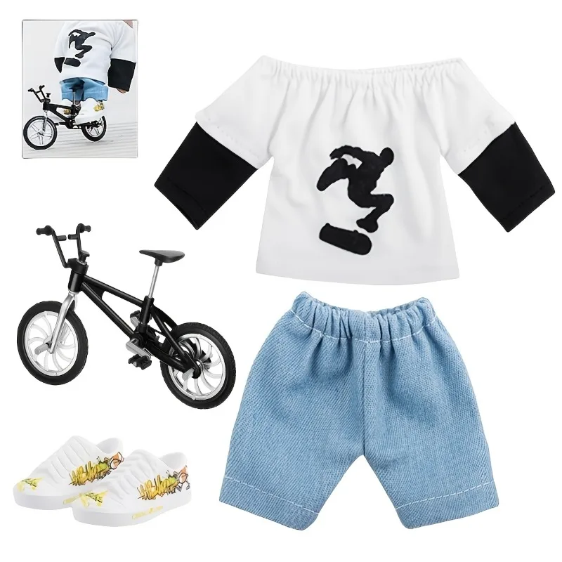

Mini Finger Toy Set Finger Bikes Finger Skateboard Finger Pants Finger Tops Finger Shoes T Shirt Movement Party Favors Gift