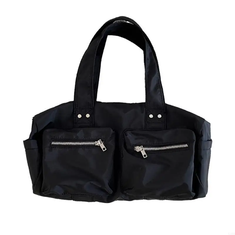 

Nylon Shoulder Bag Durable Waterproof Commuters Tote with Multiple Compartments