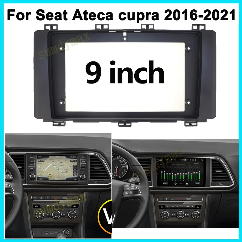 9 Inch Frame For Seat Ateca Cupra 2016 2017 Car Radio Fascia DVD Dash Refitting Trim Kit Installation Mount Plate Stereo Bezel