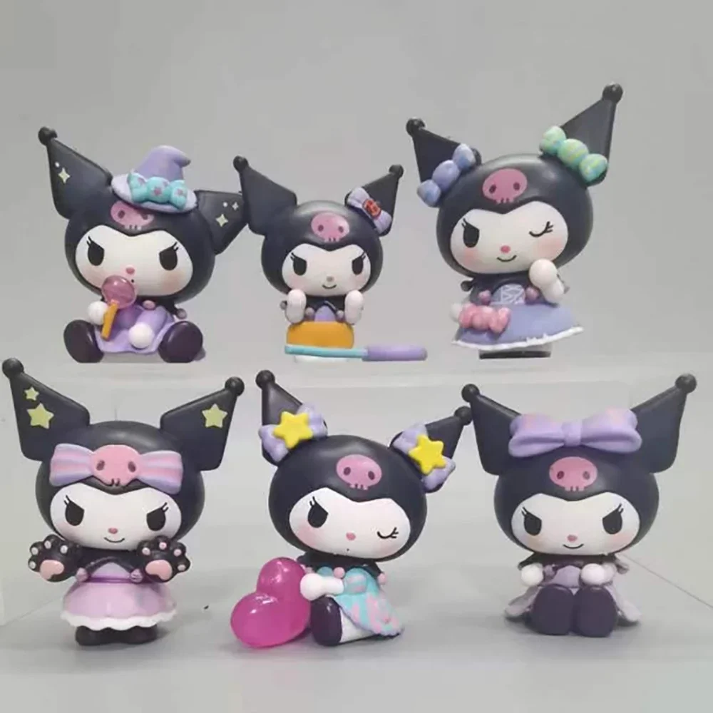 Kuromi Sanrio Anime Figure 7Cm oggetti da collezione Kawaii Toys Candy Party Christmas Halloween Cake Decoration regali per bambini