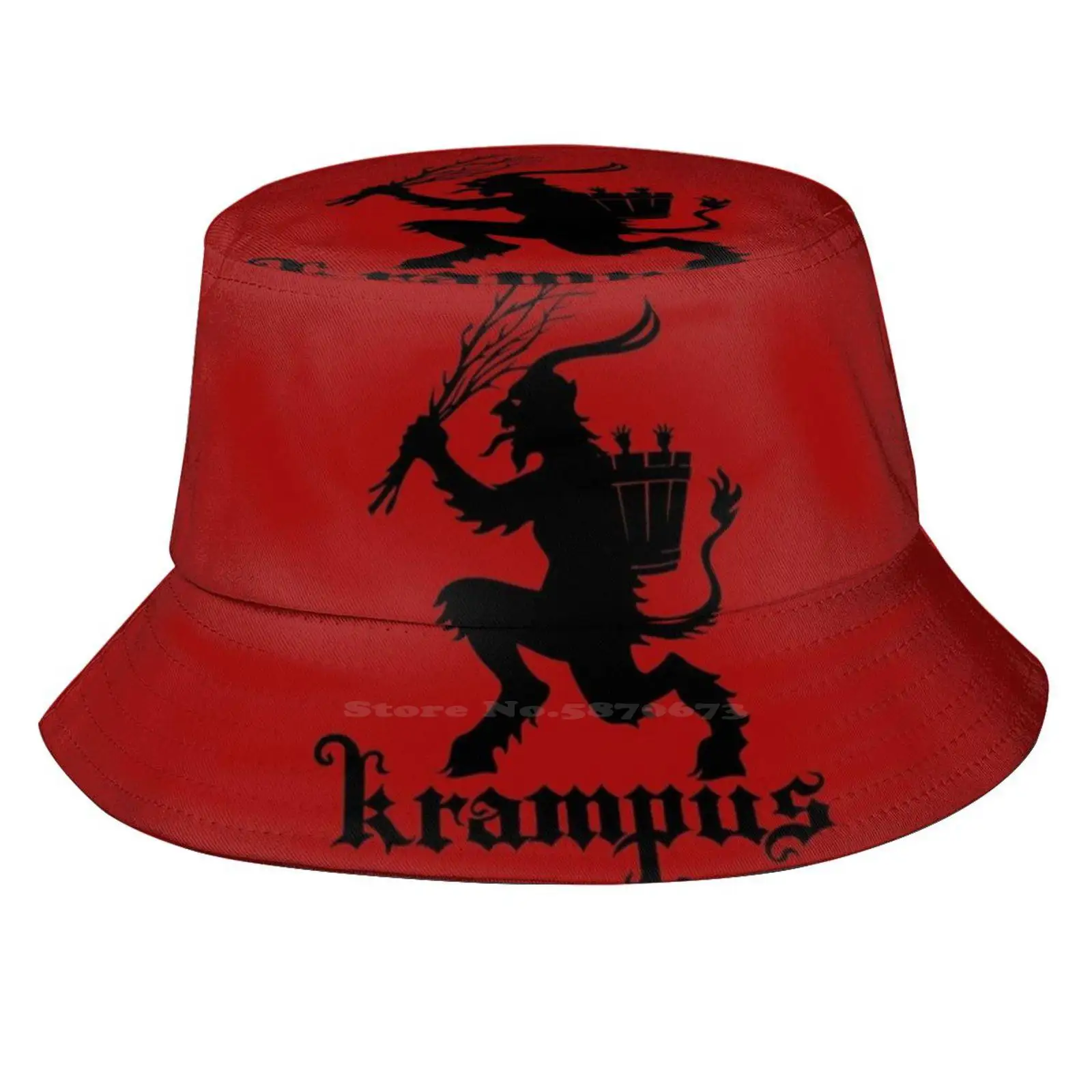 Devil Crhistmas Kamprus Korean Ladies Outdoor Sun Hat Bucket Cap Merry Krampus Grub Vom Krampus Greetings From Krampus Satan