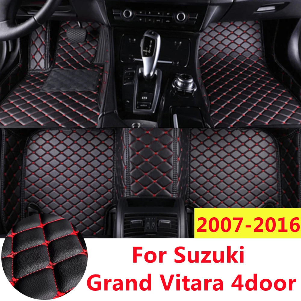 SJ Full Set Custom Car Floor Mats Fit For Suzuki Grand Vitara 4Door 2016 2015-2007 Front & Rear Floor Liner Styling Auto Parts