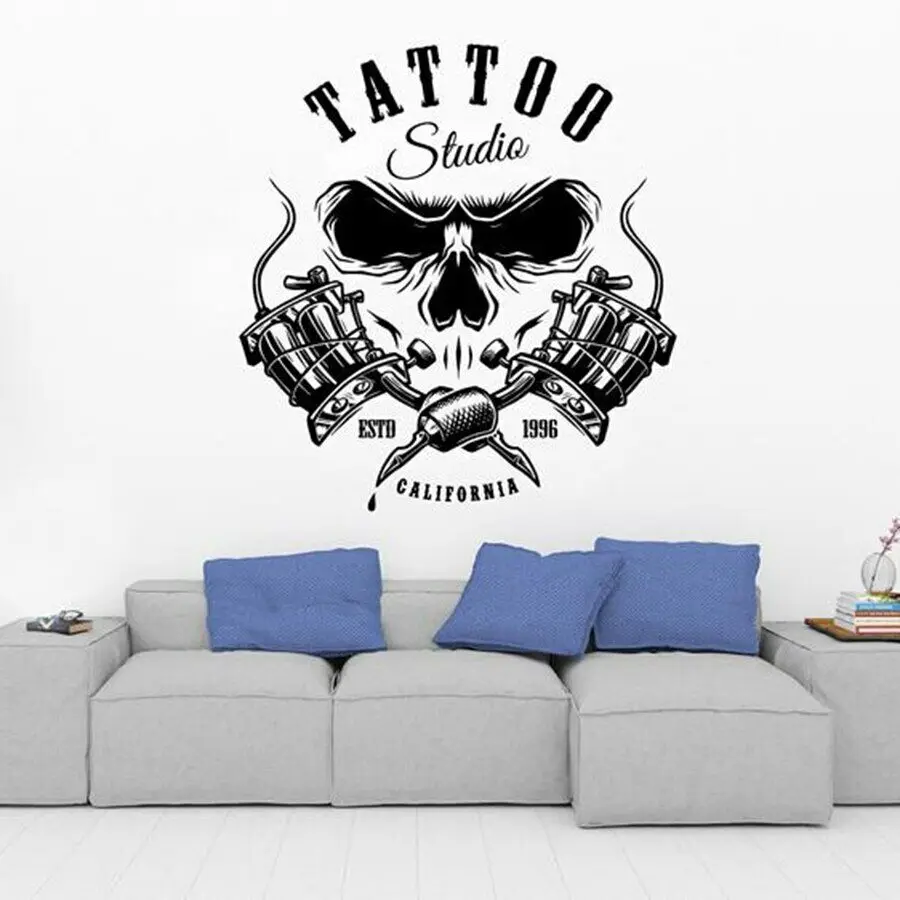 

Tattoo Salon Logo Wall Decal Tattoo Shop Art Mural Studio Vinyl Sticker Salon Store Sign Window Home Poster Wall Decor C105