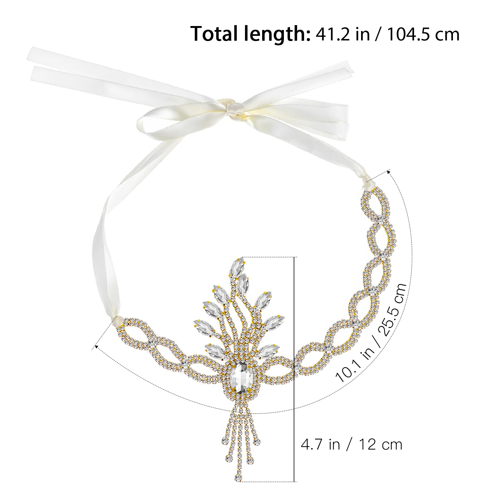 Hair Accessory for Women Gold Accessories Crystal Headwear Ribbon Crown Hairbands Wedding Prom