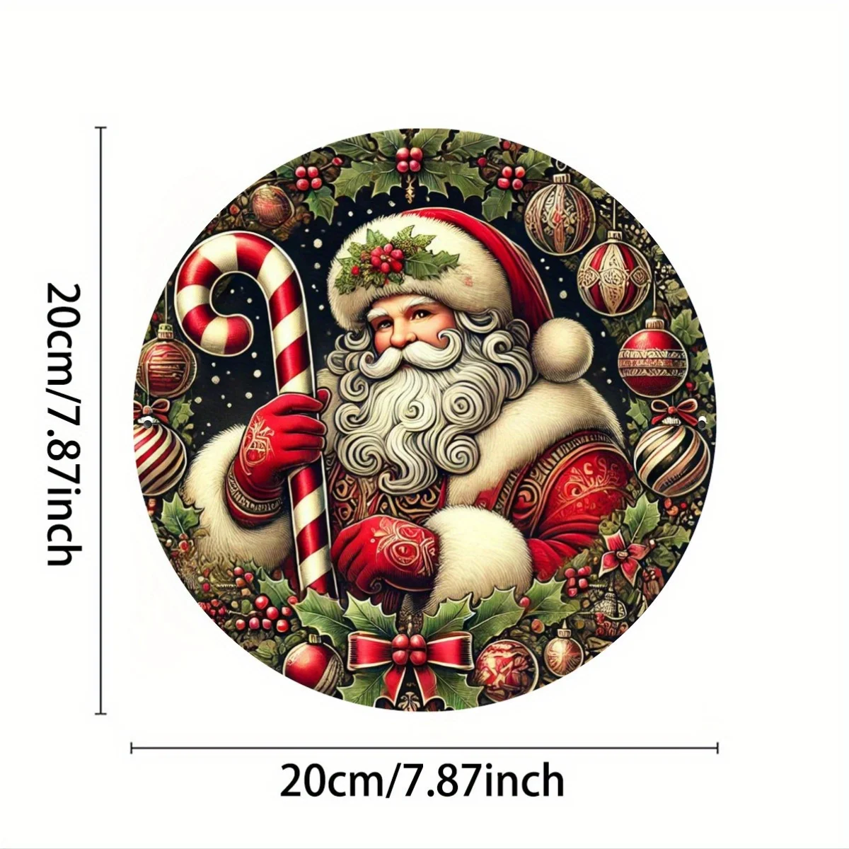 مجموعة فنية لإكليل علامة معدنية مستديرة من سانتا كلوز مكونة من 1، ديكور جداري لعطلة عيد الميلاد الحديدي، عمل فني من القصدير متعدد الاستخدامات للمنزل، البار، Restau