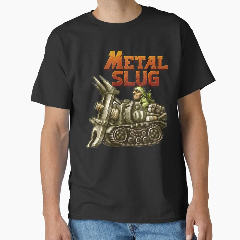 

80s videogame Metal Slug Retro Arcade pixel art Full Army Shooting War Game gift T shirt for men Large size Tops S-6XL