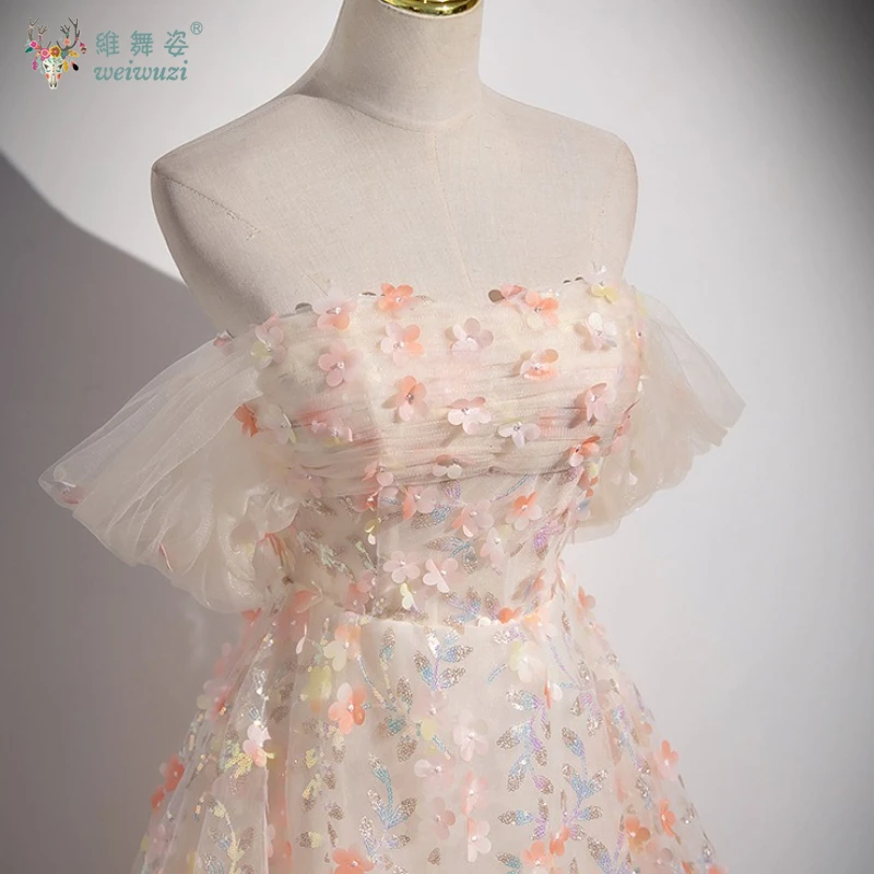 Elegante um pescoço fora do ombro vestido de noite exame de arte vestido de lantejoulas fino ajuste a linha malha apliques vestidos quinceanera