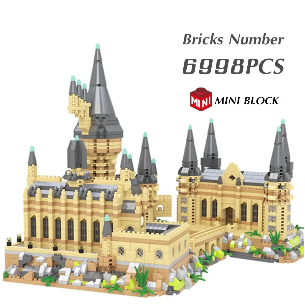 Magic Harris Castle 6369PCS City College Micro Building Blocks Architecture Diamond Mini Bricks Education Toys Gifts Kids