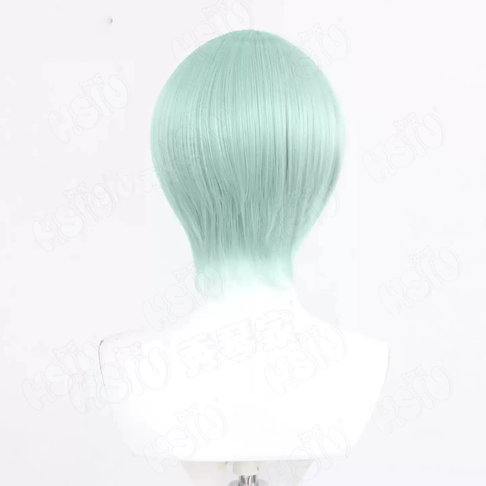 Anime k-pop chasseurs de démons Saja garçons Cosplay perruque 30CM vert menthe cheveux courts perruque synthétique + bonnet de perruque fête Halloween perruque