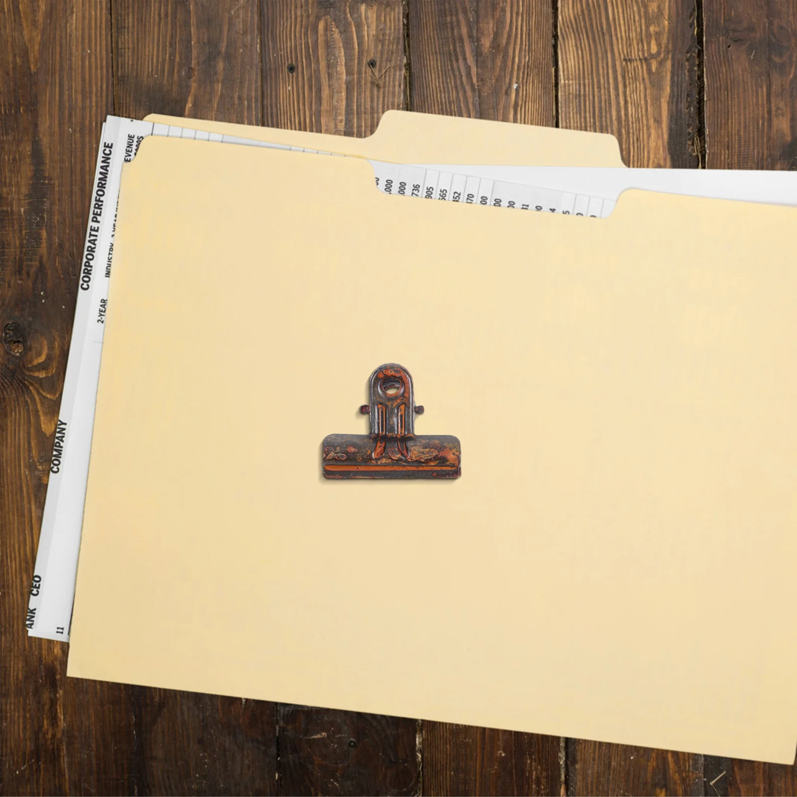 

4Pcs Retro Vintage Bull Clips Metal Bulldog Clips Rust Pattern Photo Paper Clamps Office School Newspaper Display