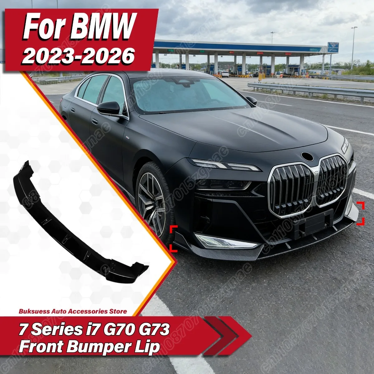 

For BMW 7 Series i7 G70 G73 2023 2024 2025 2026 Car Front Bumper Lip Sport Style Spoiler Splitter Diffuser Body Modification Kit