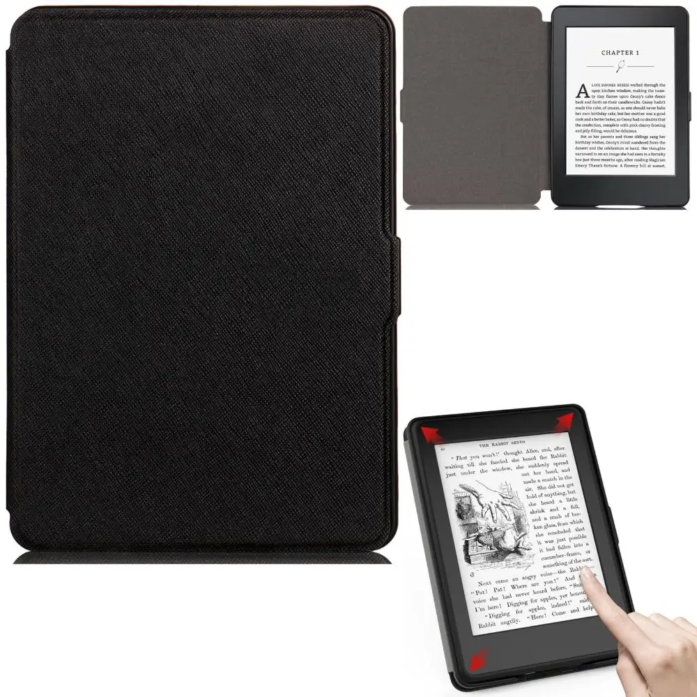 Auto Sleep/Wake E-Reader Case Shockproof Leather Protective Shell Simple Magnetic for Kindle 7th Generation 2014