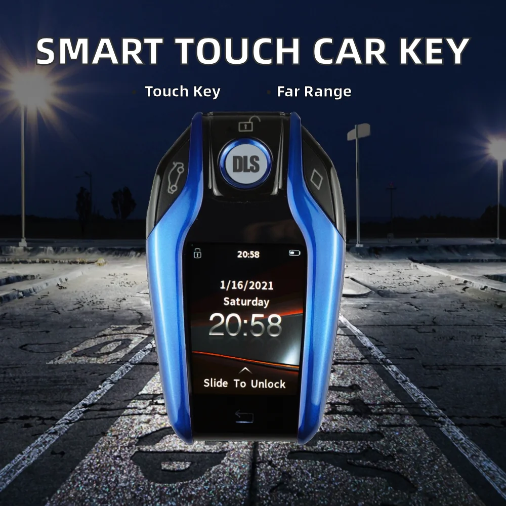 DLS Multifunctional Remote Control Smart Key LCD Touch Screen Keyless Entry One Way DC 12V Car Key