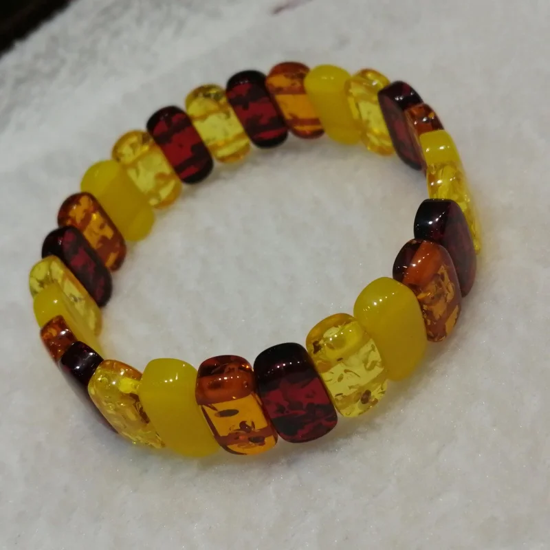 Natural Amber Bracelet Women Healing Gemstone Fine Jewelry Genuine Baltic Flower Amber Bracelets Bangles Girlfriend Mom Gifts