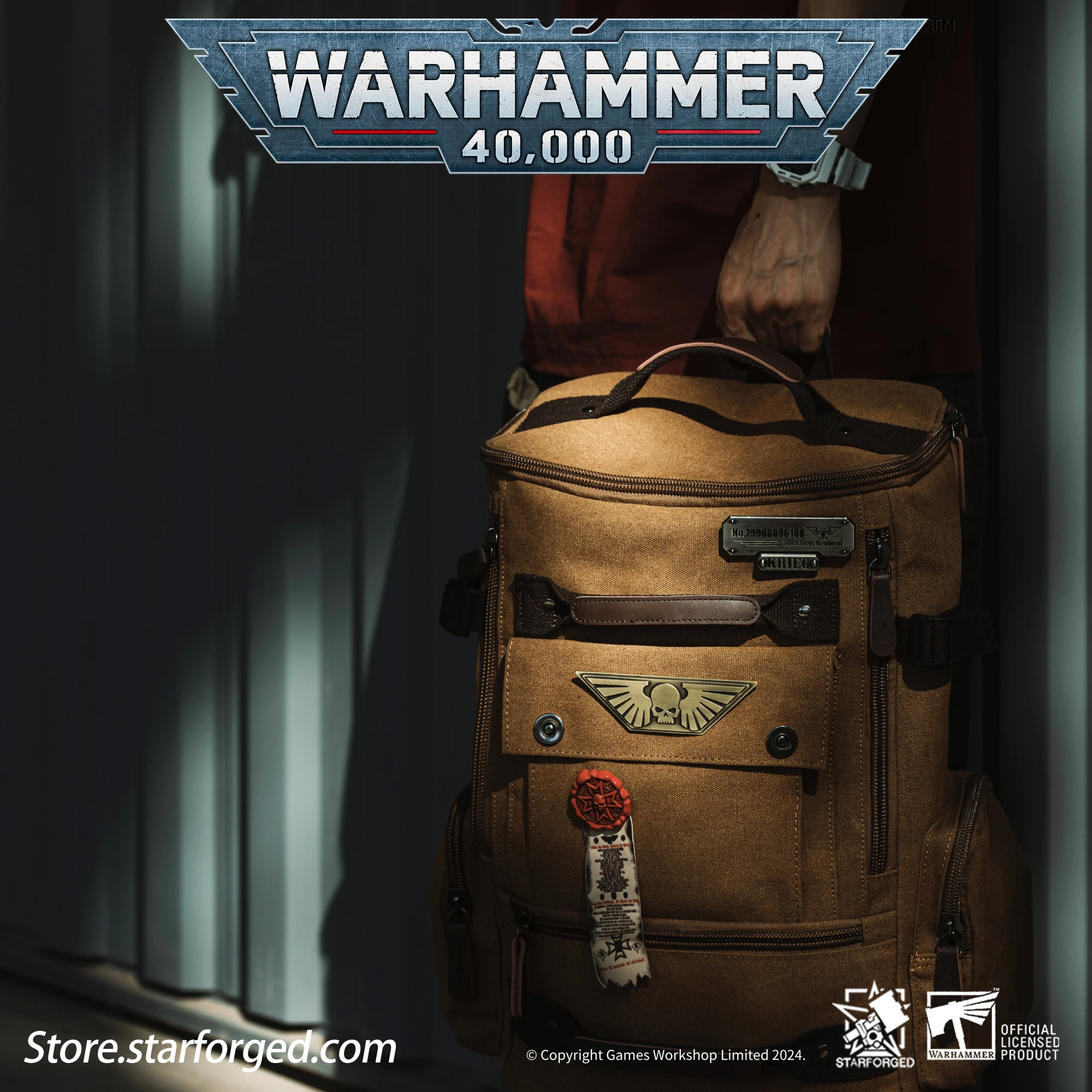 حقيبة ظهر Starforged المحمولة ذات سعة كبيرة جدًا Warhammer 40K Krieg Siege حقيبة أساسية متعددة الوظائف للسفر في الهواء الطلق