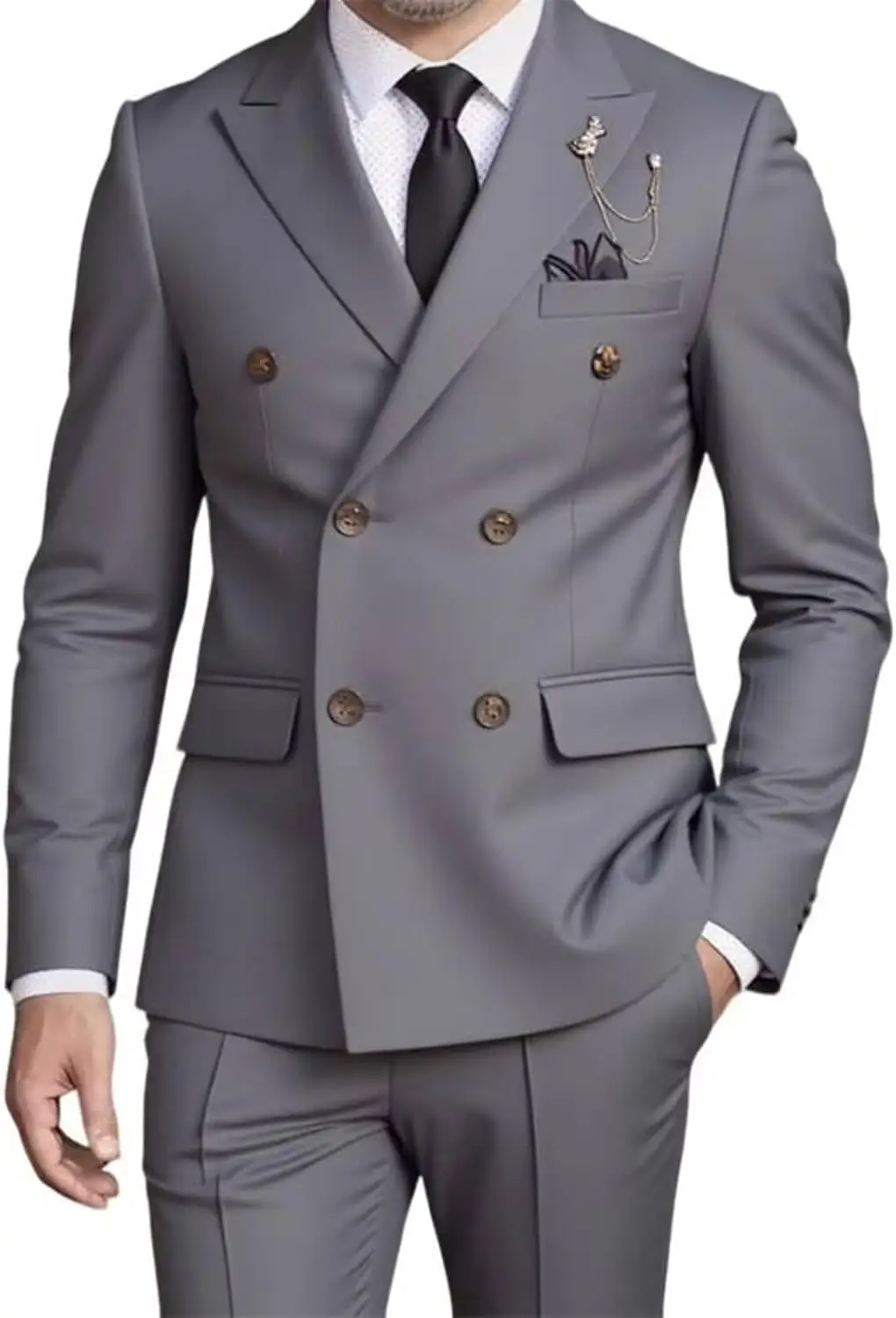Thumbnail 2 - #1 Latest Mens Double Breasted Formal Suits Offers