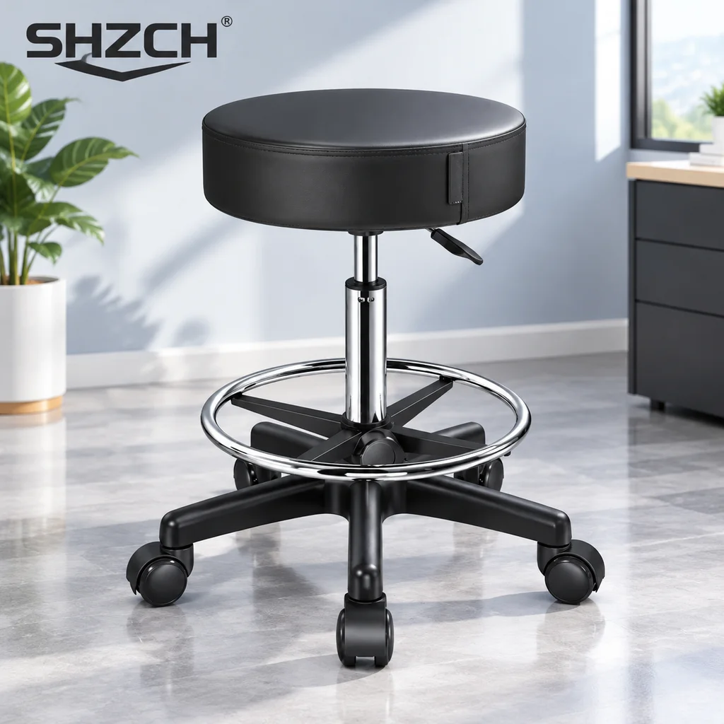 Stylish Barber Chair, Height-Adjustable Salon Stool, Rotating Nail Salon Seat, Ergonomic Hairdressing Bar Stool