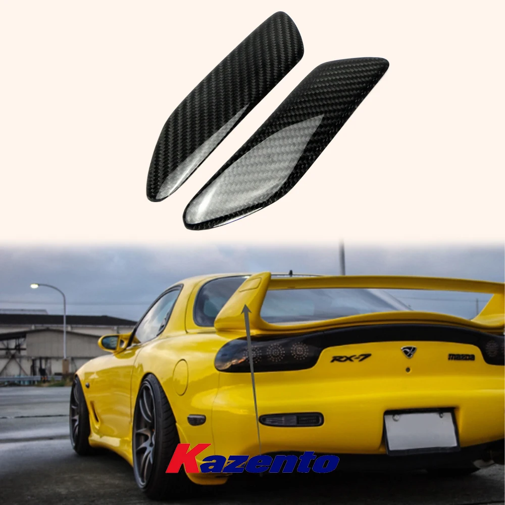 For Mazda RX-7 FD RX7 FD3S Mazdaspeed Carbon Fiber Rear Spoiler End Cap Add On