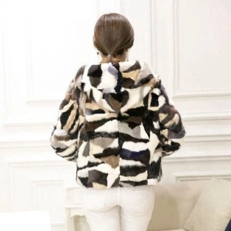 Hot Selling High-quality With Hooded Real Mink Fur Coat Fashionable Autumn Winter New Mink Fur Short Coat