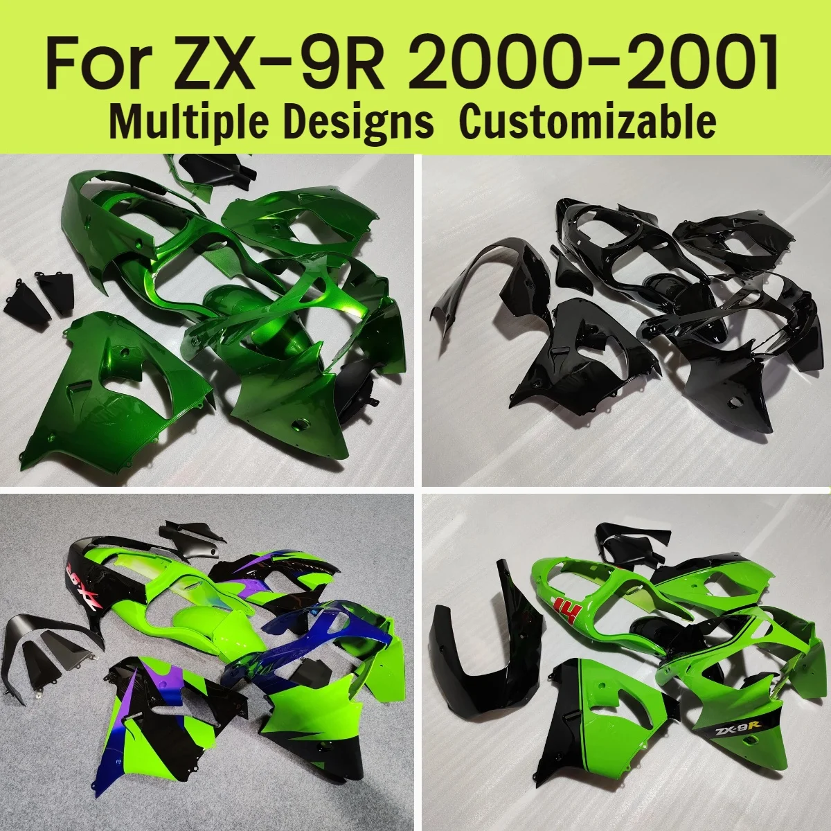 

Motorcycle Fairing Set ZX 9R 2000 2001 Customizable Motorcycle Accessories Fairings Kit for Kawasaki ZX9R 00 01