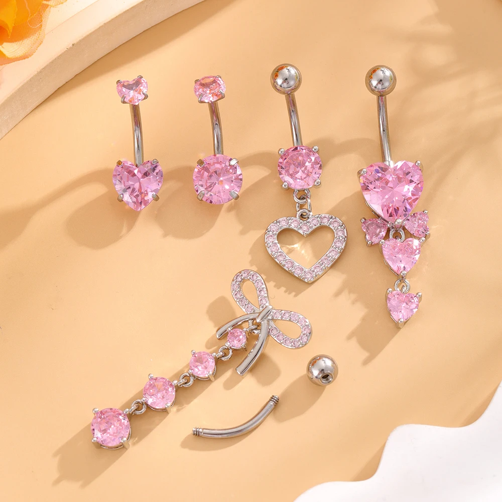 3-5pcs Mixed-Style Sets Dangle Belly Button Rings