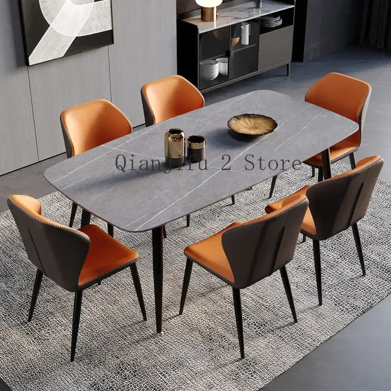 Metal Nordic Dining Chair Modern Office Orange Living Room Chairs Indoor Kitchen Sillas Para Comedor Home Furniture  A2