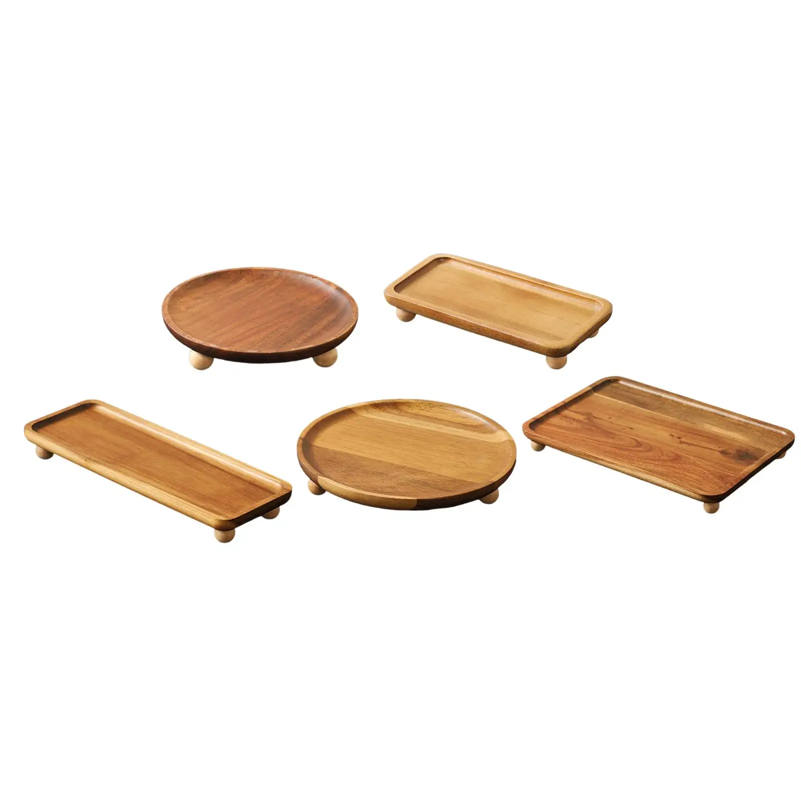 Wooden Decorative Tray Riser Pedestal Stand for Watch Trinket Dish Entryway Table Centerpiece Home Styling Accent