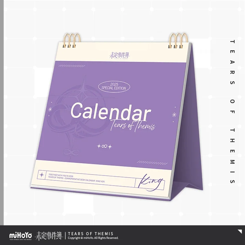 Jogo de anime oficial lágrimas de themis zuo ran mo yi lu jinghe 2025 calendário de mesa decoração coleção cosplay presente de natal