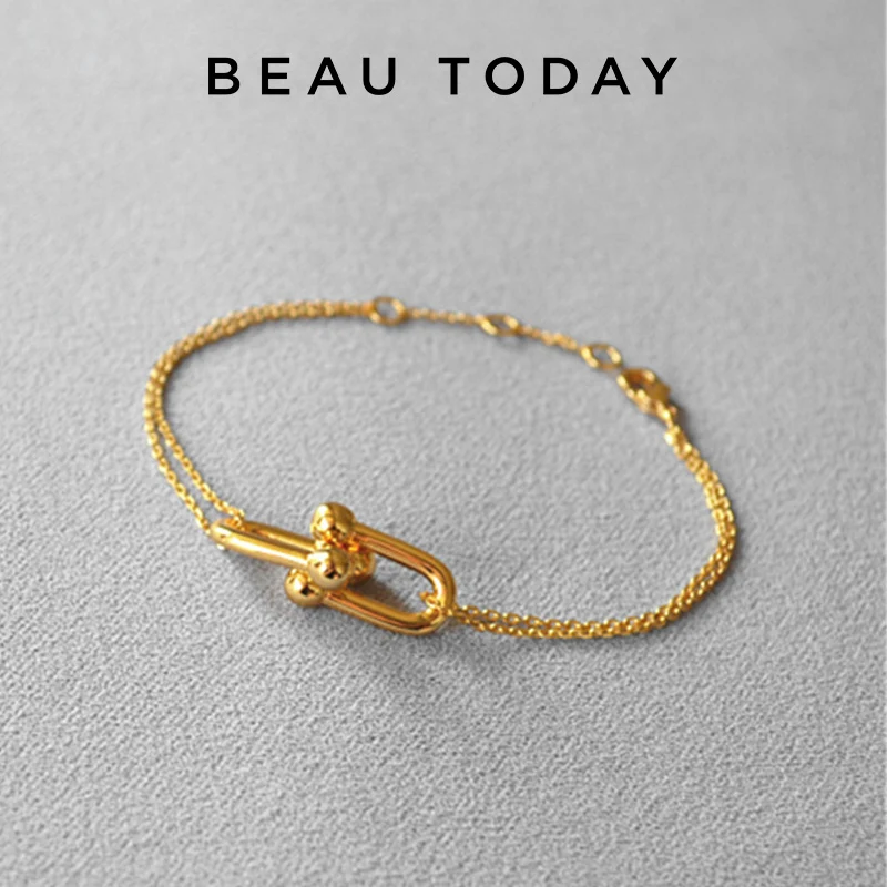 BEAUTODAY Bracelets Women Gold Plated Brass Gold Silver Irregular Decoration Ladies Accessories Handmade 93217