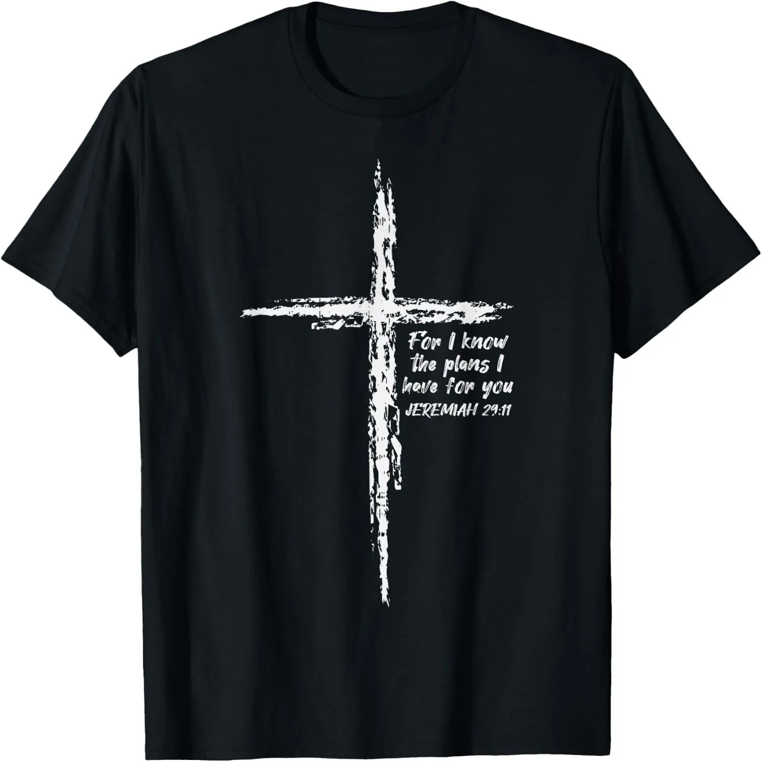 Cross I Know The Plans Verse Bible Jesus God Christian Gift T-Shirt Small