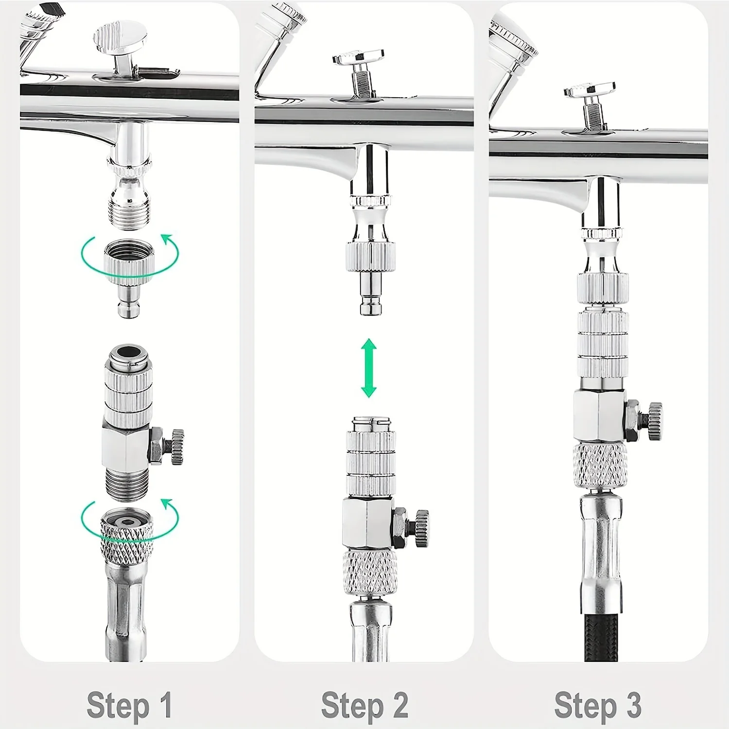Airbrush-Schnellkupplung, Entkopplungsstück & Regleradapter mit 4 Anschlüssen, einfache Installation & schnelle Demontage – Detail 5
