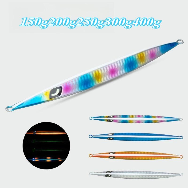 

2pcs Metal Big Jig 150g 200g 250g 300g Laser Paper Coating Jigging Long Casting Lure Sinking Jigging Bait for Tuna Sailfish
