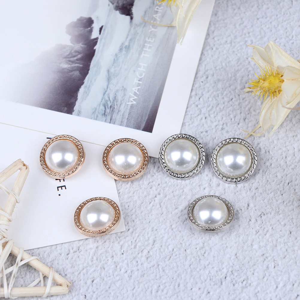 10Pcs Ivory Color Pearl Buttons Shank Plastic Back Clothing Accessories Fit Sewing Scrapbooking Garment DIY Decoration