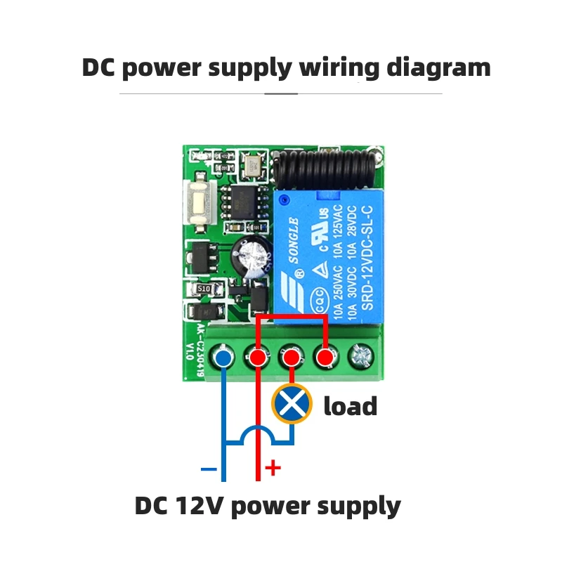 433MHz DC12V 10A 1 Channel 1Ch Wireless Relays RF Remote Control Switches Receiver Module for Pump Security