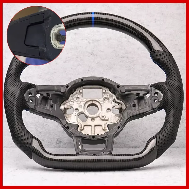 Geschikt voor Volkswagen Golf 7 7.5 GTI GTD GTE R 2013-2020 Blauw Pure Carbon Fiber Stuurwiel Upgrade Accessoires