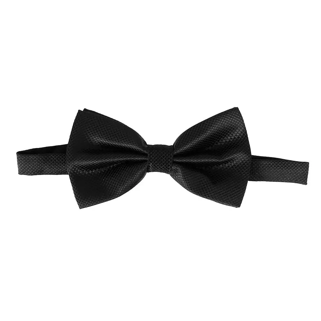 2xAdjustable Concealed Tuxedo Bow Tie Double Layer Wedding Party Necktie Black