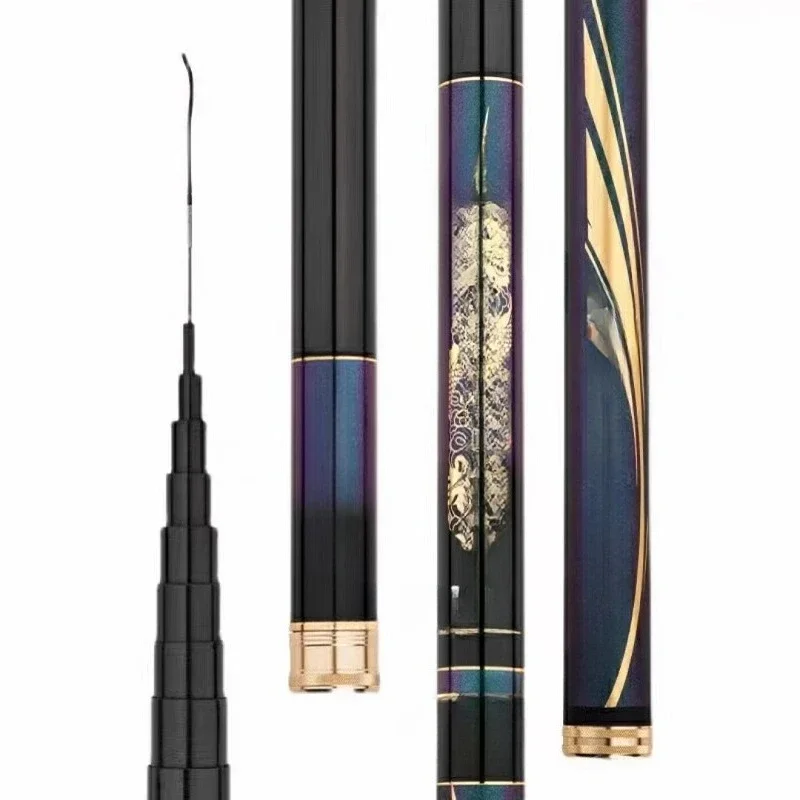 Fishing rod Defender mouth 7-11 meters super hard 19-tone carbon hand 10 meters gun throwing big whip long rod