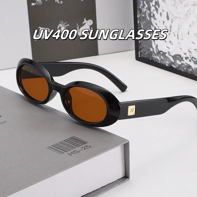 

Retro Oval Sunglasses Fashionable Seaside Tourism Street Photography Glasses Men and Women Outdoor Travel UV Protection