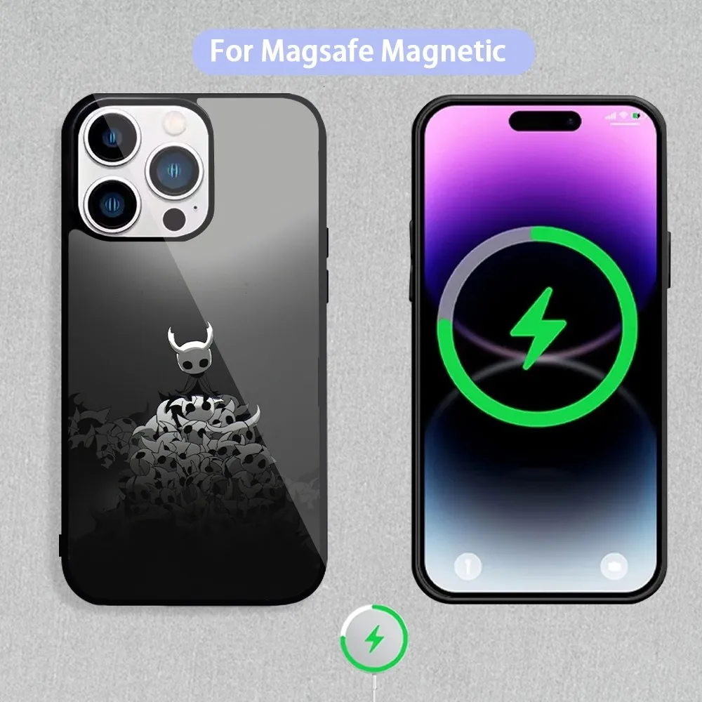 Game H-Hollow K-Knight Phone Case For Magnetic Inductive Charging iPhone 11 12 13 14 15 Max Pro Mini Plus Shell