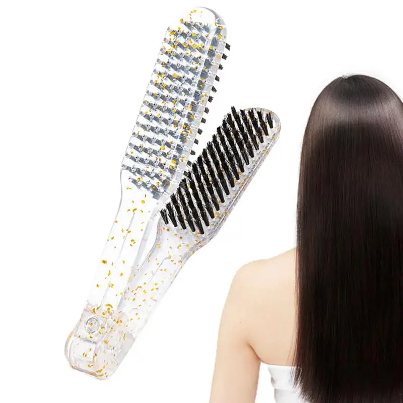 Javali Cerdas Alisador De Cabelo Escova, V Forma De Pente, cabelo Grosso Alisamento, braçadeira
