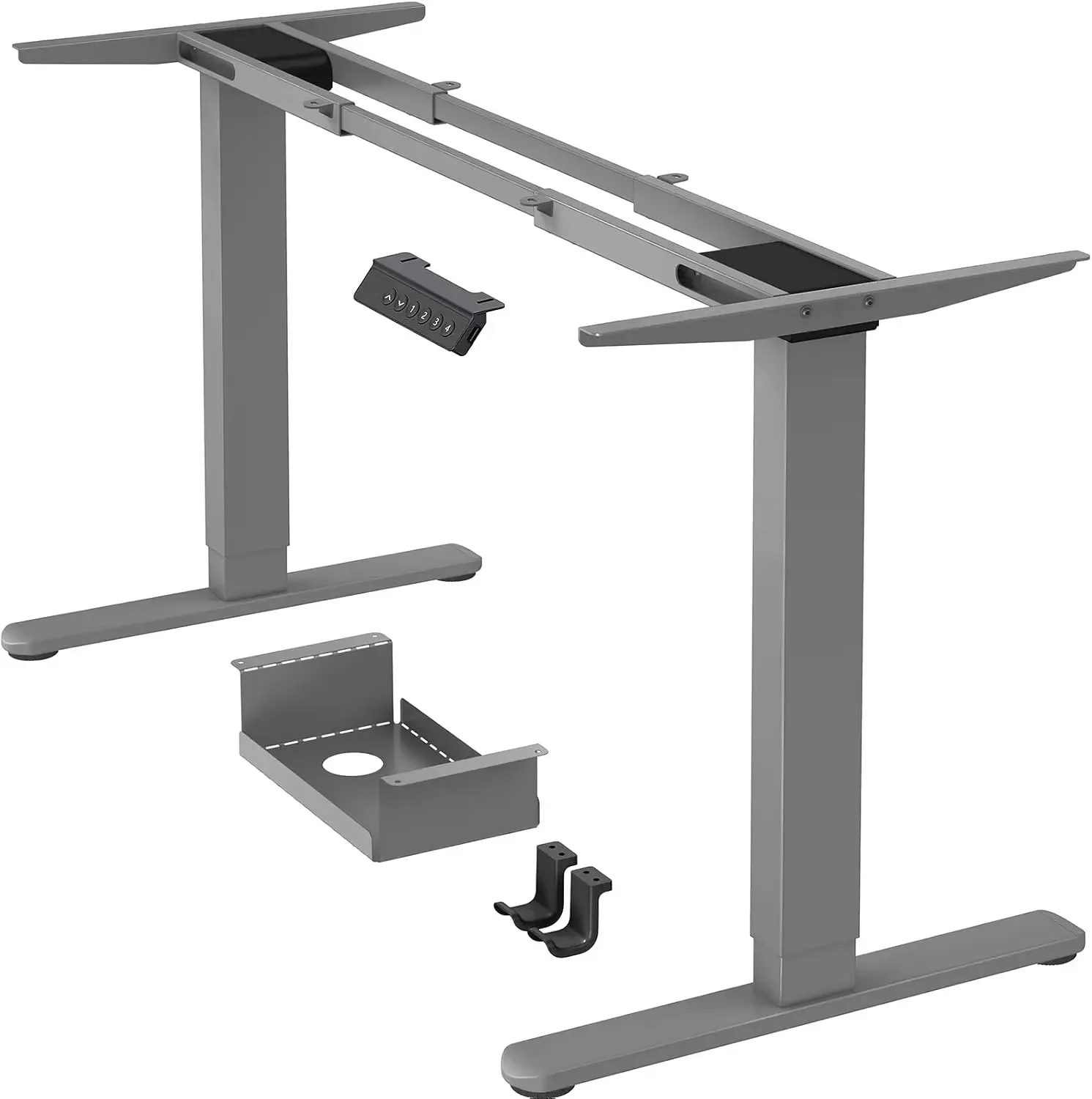 Dual Motor Standing Desk Legs for 44-90 inch Desktops, 264 lbs | 4 Memory Presets, Cable Tray, Dual Hooks, 28-47 inch Height