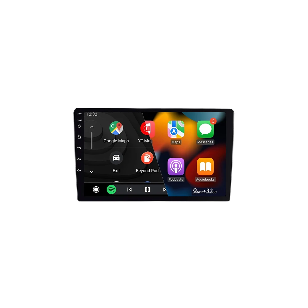 9" Car Stereo Wireless CarPlay Android Auto, 2+32G Radio with 5G WiFi & Bluetooth 5.4, GPS Navigation Touchscreen Universal Fit