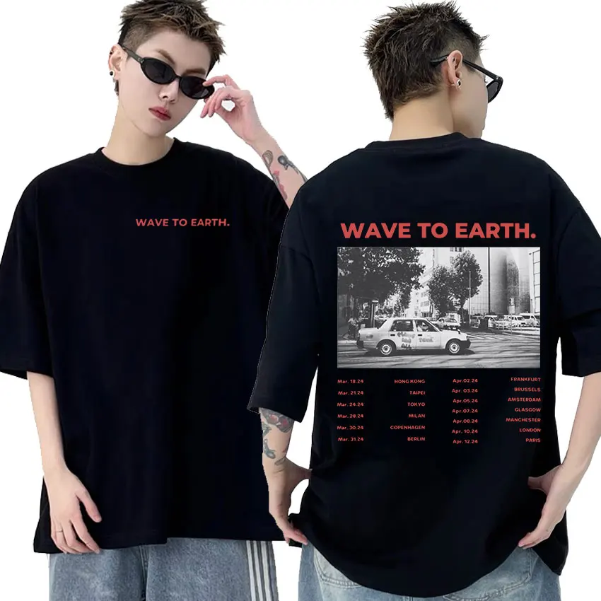 

Kpop Band Wave To Earth Tour 2024 Graphic T Shirts Men Hip Hop Retro Short Sleeve T-shirt 100% Cotton Oversized Tees Streetwear