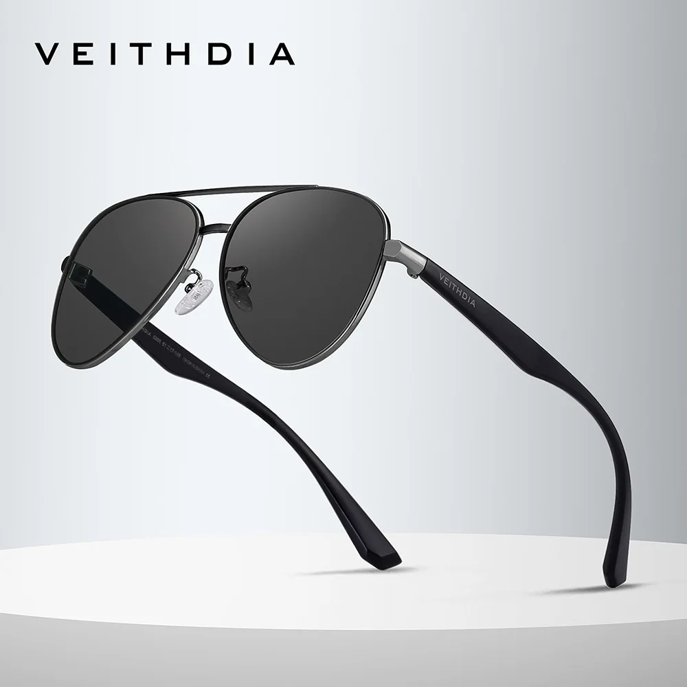 VEITHDIA Retro Sunglasses Men Brand Driving Fashion Polarized UV400 Lens Unisex Vintage Eyewear Male Glasses For Women VT8255