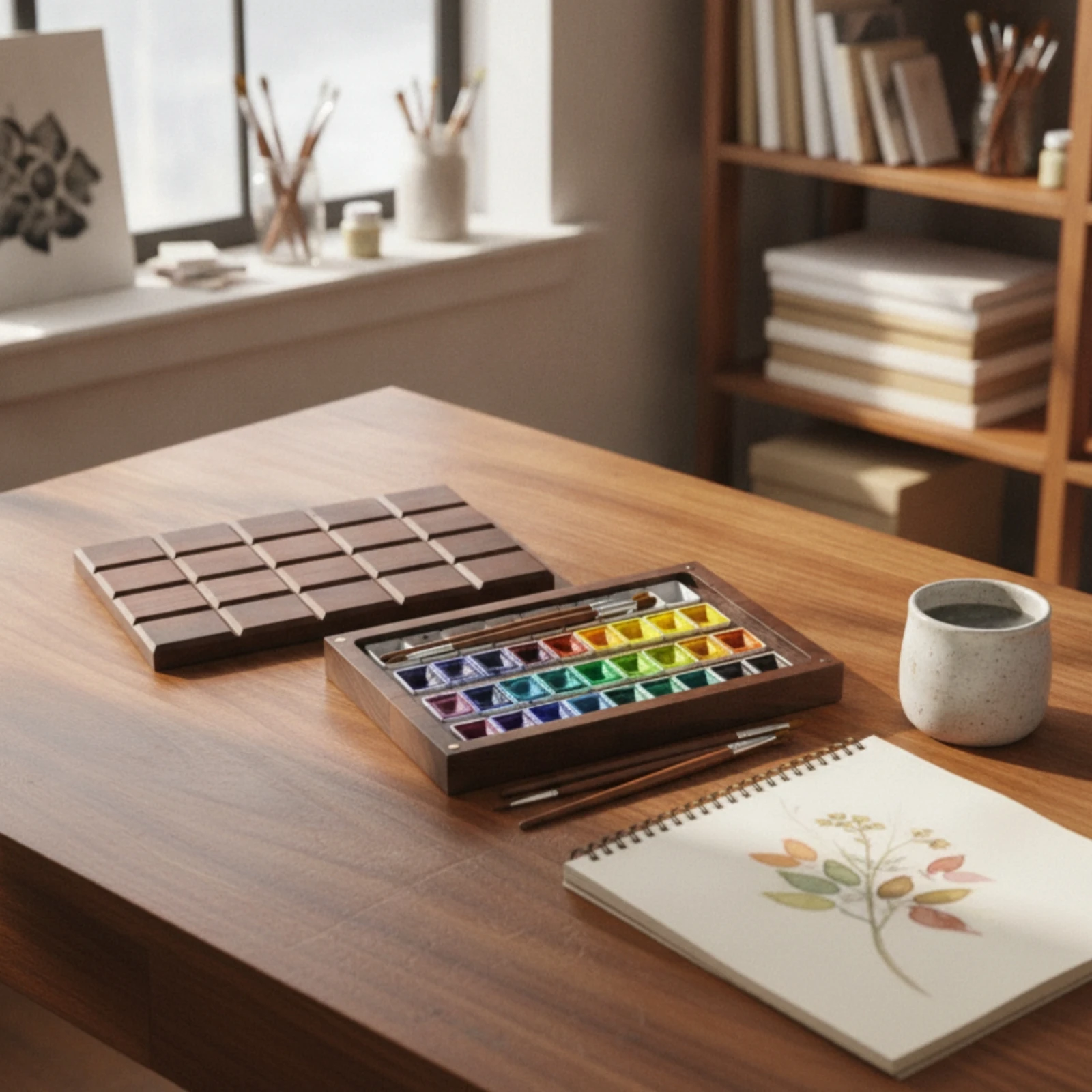 Wooden Box with Compartments O - Tablet Accessories Kit ulasan dan harga
