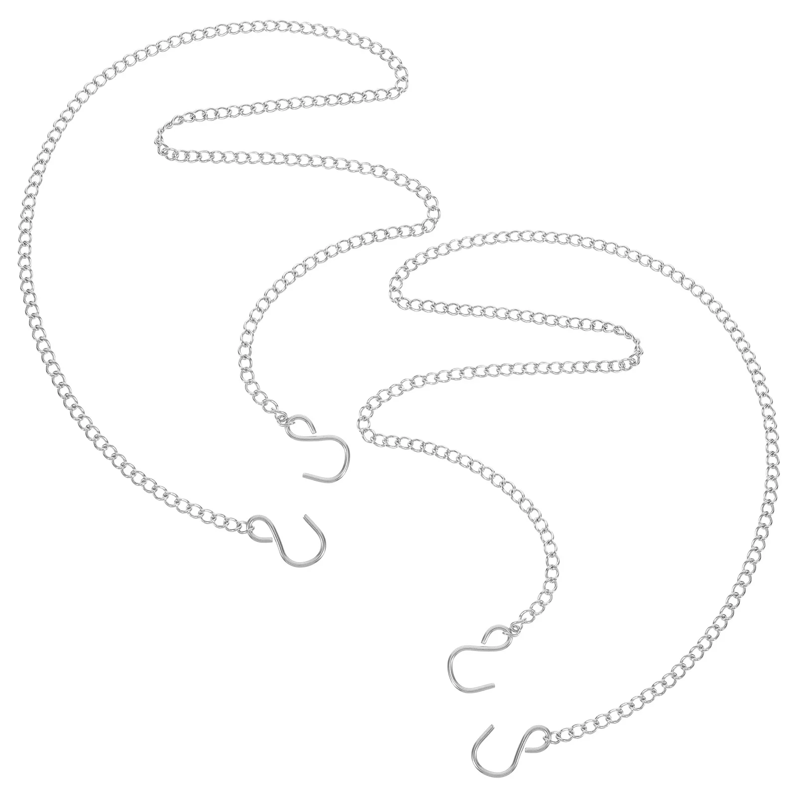 

2pcs Heavy Duty Metal Hanging Chains for Picture Signs Plant Baskets Durable Decor Garden Patio Outdoor Use Silver