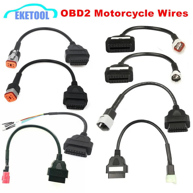 Motorcycle OBD2 Connector For YAMAHA/SUZUKI/Kawasaki/HONDA/Delphi/Ducati 3pin 4pin 6pin Adaptor 3 4 6 PIN OBD 2 Extension Cable