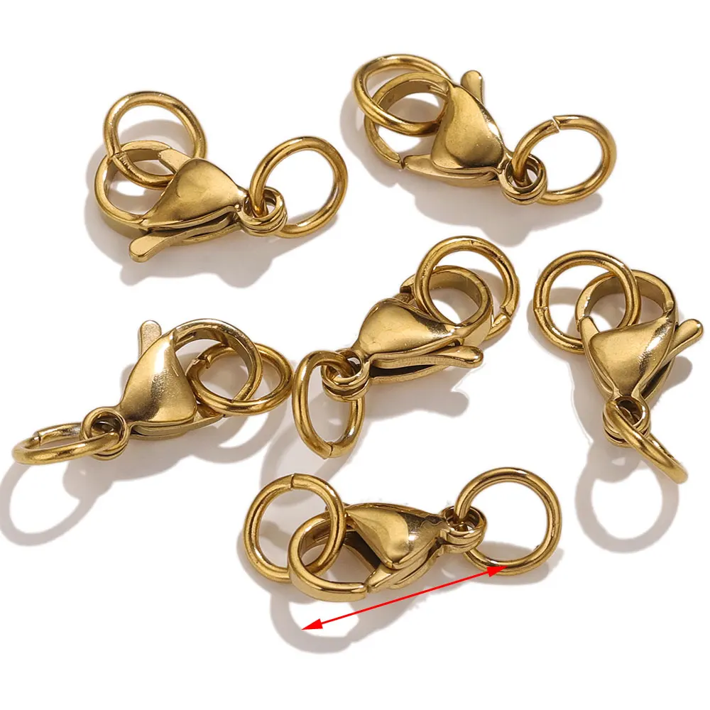 

20pcs Stainless Steel Lobster Clasps With Jump Rings For DIY Bracelet Necklace Clasp Connector Jewelry Findings Parts Component